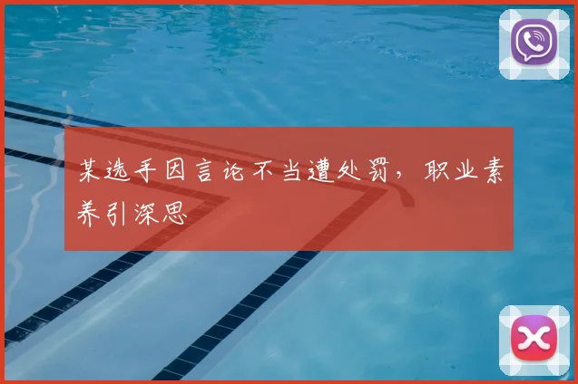 某选手因言论不当遭处罚，职业素养引深思